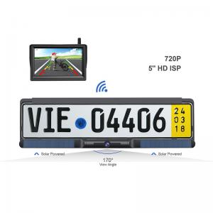 5'' European Car License Plate ,solar powered wirelss camera +monitor